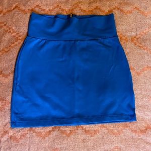 Blue mini skirt from Bebe.